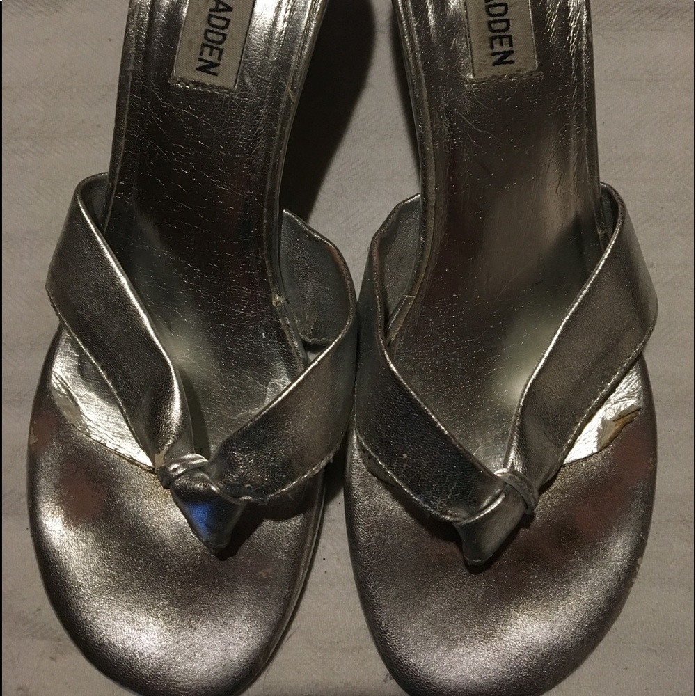 Silver Steve Madden Sandals, Size 6.5
